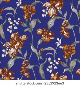 botanical floral vector seamless pattern with roses herbs and leaves big set background with flowers