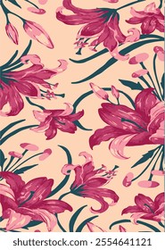 botanical floral vector seamless pattern with roses herbs and leaves big set background with flowers