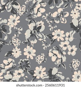 botanical floral vector seamless pattern with roses herbs and leaves big set background with flowers