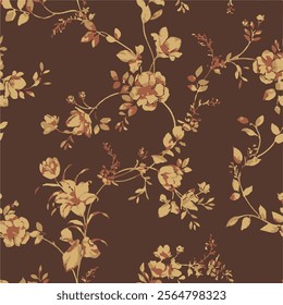 botanical floral vector seamless pattern with roses herbs and leaves big set background with flowers