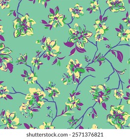 botanical floral vector seamless pattern with roses herbs and leaves big set background with flowers