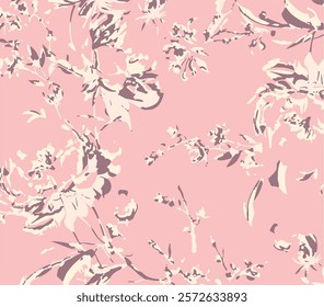 botanical floral vector seamless pattern with roses herbs and leaves background with flowers