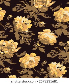botanical floral vector seamless pattern with roses herbs and leaves big set background with flowers