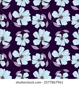 botanical floral vector seamless pattern with roses herbs and leaves big set background with flowers