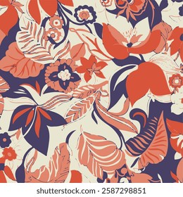 botanical floral vector seamless pattern with roses herbs and leaves big set background with flowers