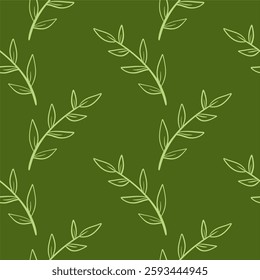 botanical floral vector seamless pattern. Floral pattern filled with green leaves