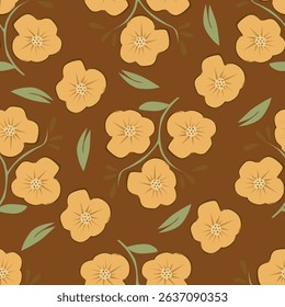 botanical floral, vector, seamless pattern, leaves, big set ,background with flowers.

