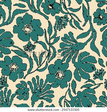 botanical floral vector seamless pattern with roses herbs and leaves big set background with flowers