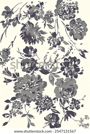 botanical floral vector seamless pattern with roses herbs and leaves big set background with flowers