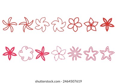 Conjunto de diseño de flor botánica. Icono floral decorativo