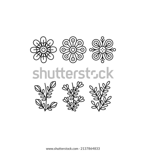 Botanical Flower\
Element-related vector element with line style. Perfect for any\
purpose use. Decorative outline vector illustration. Botanical and\
flower circle\
frame.\
