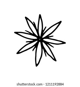 botanical flower garden element icon. hand drawing isolated object.