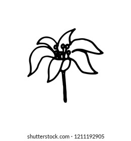 botanical flower garden element icon. hand drawing isolated object.