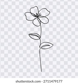 Flor botánica una Ilustración vectorial de dibujo de arte de línea continua