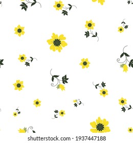 Botanical flower seamless patterns. Vector design for paper, cover, wallpaper, fabric, textile, interior decor and other project.