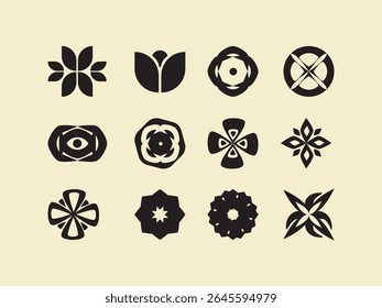 Botanical Flower Silhouette Vector Pack	