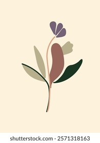botanical flower in soft tones 