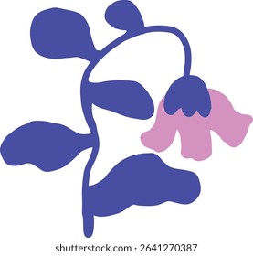 Botanical flowers and leaves doodle background art vector. abstract shape doodle art design for print, wallpaper, clipart, wall art for home decoration.