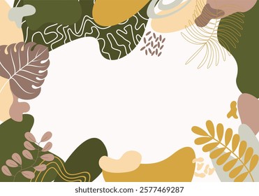 Botanical Frame Abstract art background vector
