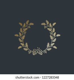 Botanical frame design element vector