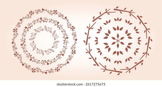 Botanical Frame Design Set for Elegant Layouts