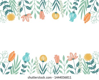 botanical frame with handwriting flowers
