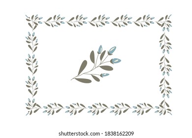 Botanical frame.  vector illustration isolated on a white background.
