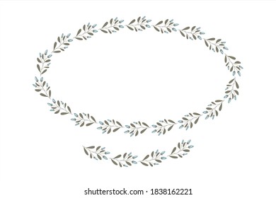 Botanical frame.  vector illustration isolated on a white background.
