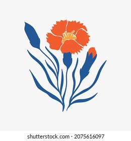 Botanical garden floral plants. Colorful flat vector illustration. Abstract contemporary modern trendy vector illustration. Perfect for posters, instagram posts, stickers.