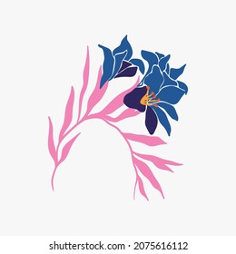 Botanical garden floral plants. Colorful flat vector illustration. Abstract contemporary modern trendy vector illustration. Perfect for posters, instagram posts, stickers.