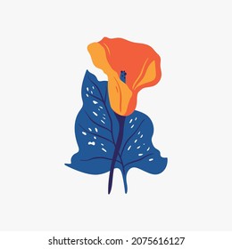 Botanical garden floral plants. Colorful flat vector illustration. Abstract contemporary modern trendy vector illustration. Perfect for posters, instagram posts, stickers.
