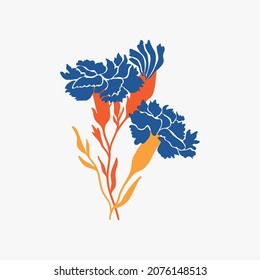 Botanical garden floral plants. Colorful flat vector illustration. Abstract contemporary modern trendy vector illustration. Perfect for posters, instagram posts, stickers.