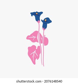 Botanical garden floral plants. Colorful flat vector illustration. Abstract contemporary modern trendy vector illustration. Perfect for posters, instagram posts, stickers.