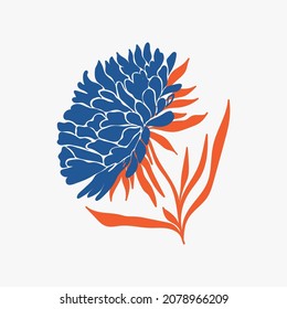 Botanical garden floral plants. Colorful flat vector illustration. Abstract contemporary modern trendy vector illustration. Perfect for posters, instagram posts, stickers.