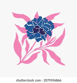 Botanical garden floral plants. Colorful flat vector illustration. Abstract contemporary modern trendy vector illustration. Perfect for posters, instagram posts, stickers.
