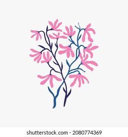 Botanical garden floral plants. Colorful flat vector illustration. Abstract contemporary modern trendy vector illustration. Perfect for posters, instagram posts, stickers.