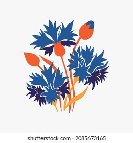 Botanical garden floral plants. Colorful flat vector illustration. Abstract contemporary modern trendy vector illustration. Perfect for posters, instagram posts, stickers.