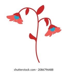 Dibujo de elementos vectores de flores de jardín botánico