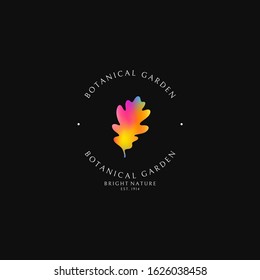 Botanical garden. Logo template. Bright nature