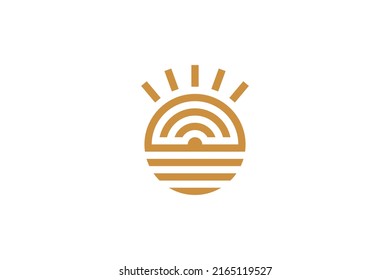 Botanical Garden Monoline Logo Vector