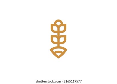 Botanical Garden Monoline Logo Vector