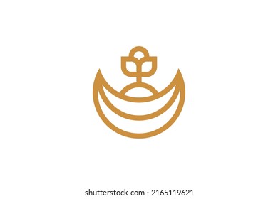 Botanical Garden Monoline Logo Vector