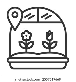 Botanical Garden Outline Icon Vector Illustration