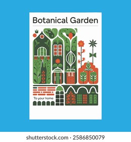 Botanical Garden vector Template Design,