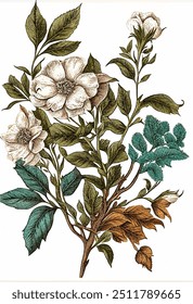 Botanical Garden Antiguas Flor. Ilustración botánica de Antiguas, ilustración de flores de Antiguas, impresión floral, arte floral de la pared,...