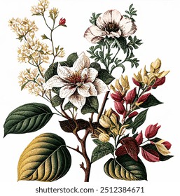 Botanical Garden Antiguas Flor. Ilustración botánica de Antiguas, ilustración de flores de Antiguas, impresión floral, arte floral de la pared,...