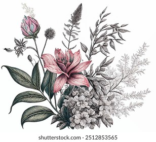 Botanical Garden Antiguas Flor. Ilustración botánica de Antiguas, ilustración de flores de Antiguas, impresión floral, arte floral de la pared,...