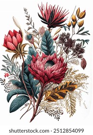 Botanical Garden Antiguas Flor. Ilustración botánica de Antiguas, ilustración de flores de Antiguas, impresión floral, arte floral de la pared,...