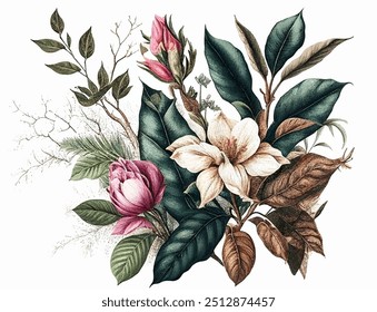 Botanical Garden Antiguas Flor. Ilustración botánica de Antiguas, ilustración de flores de Antiguas, impresión floral, arte floral de la pared,...