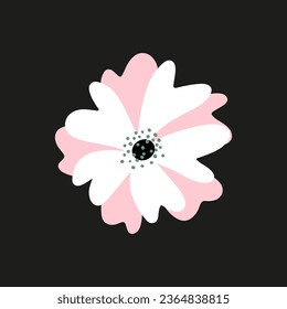 Botanical gerbera daisy, wedding flower. Delicate elegant floral gerbera daisy element. Hand drawn gerbera daisy flower for wedding invitations, greeting cards, blogs. Use gerbera daisy in design